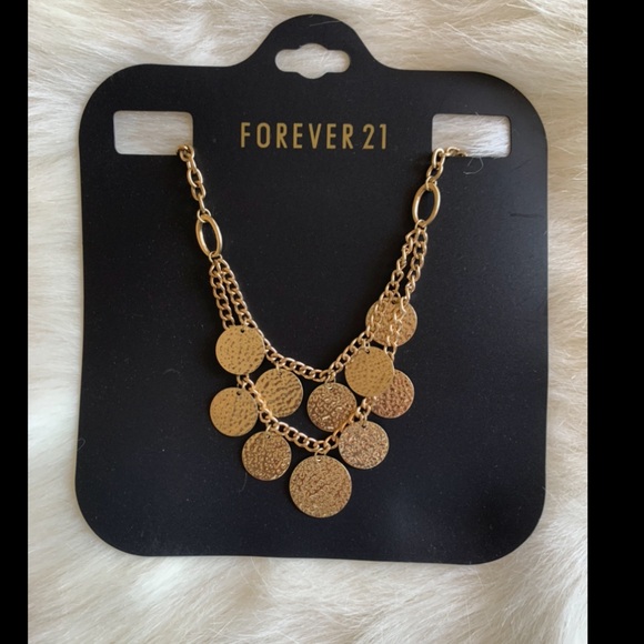 Forever 21 Gold Coin Layered Necklace - Picture 1 of 4